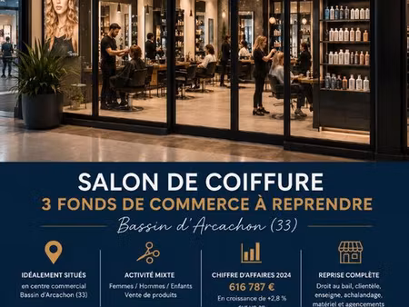 fonds de commerce  salon de coiffure la teste de buch