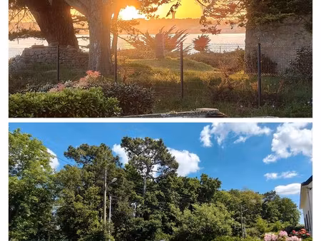 maison vue sur mer  château et oiseaux