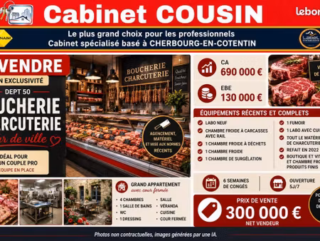fonds de commerce boucherie  charcuterie cherbourg en cotentin