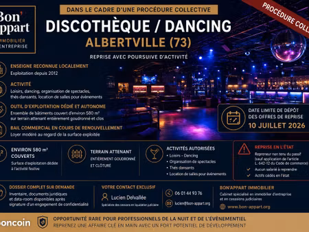 discothèque  fonds de commerce albertville