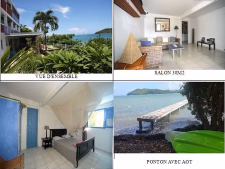 exclusif : appartement t4 pieds dans l'eau avec ponton - pointe de sans souci le vauclin