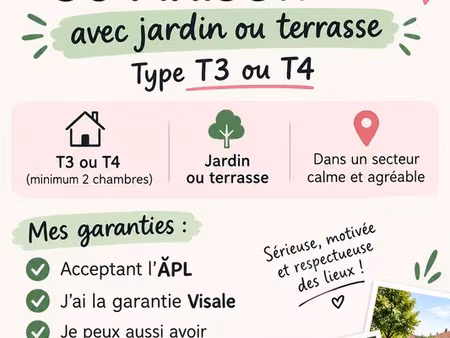 recherche t3 ou t4 à louer