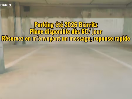 location place parking biarritz - été 2026