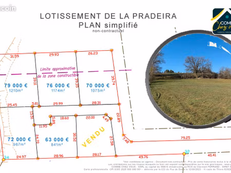 terrain 1210 m² peschadoires