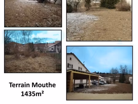 mouthe - terrain plat 1435 m2 (600m2 constructible viabilisé)