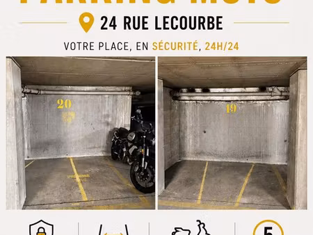 place moto / scooter sécurisée – paris 15e – rue lecourbe
