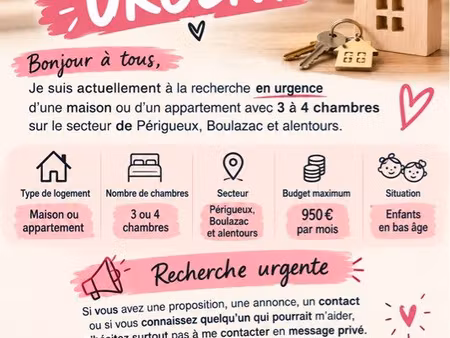 recherche appartement urgent