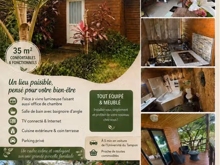 à louer – chalet meublé de 35 m² au tampon (ligne des 400 – trois mares)