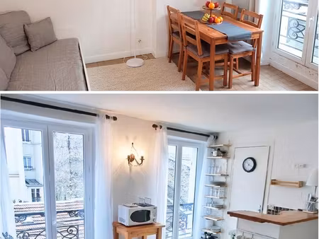 studio 19 m²  2ème étage sur jardin  très clair et calme. rue du chateau. proche métro lig