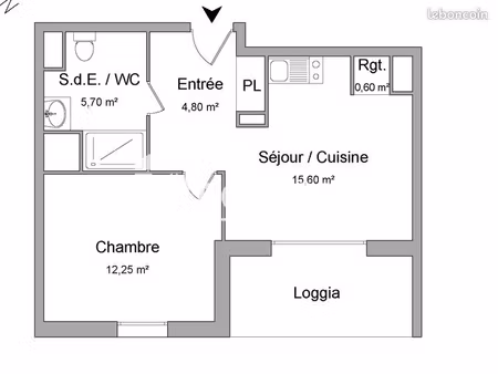 appartement 2 pièces 38 m²