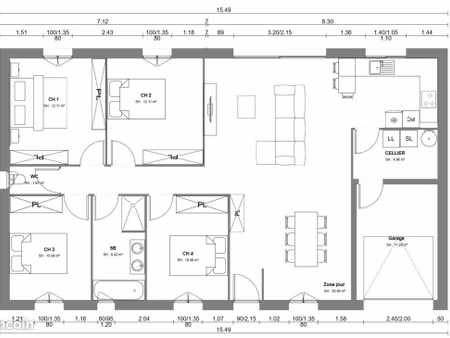 maison 5 pièces 108 m²