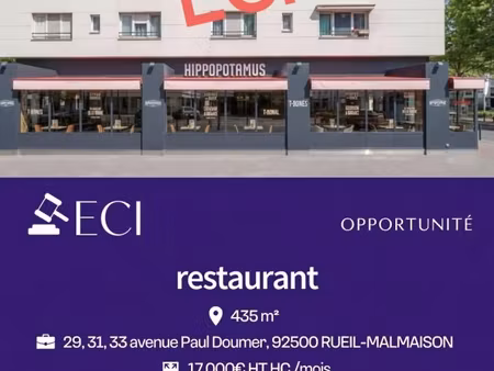 fonds de commerce restaurant 435 m²