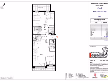 t4 avec balcon dans résidence neuve - secteur clairmarais