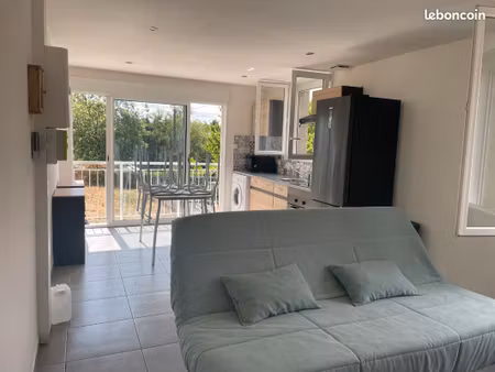 t3 meublé plain-pied avec jardin clôturé et cellier de 30 m2