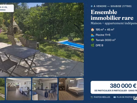ensemble immobilier rare - maison 195 m² + appartement indépendant 45 m² - piscine 11×5 - 