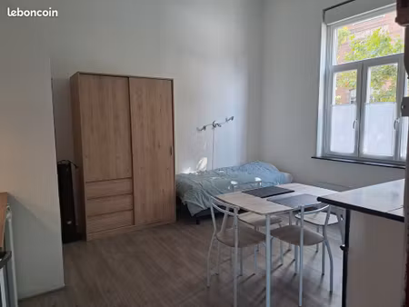 studio meublé lumineux-1er étage-1 pièce-21 6 m²-proche gare ville valenciennes-415 charge