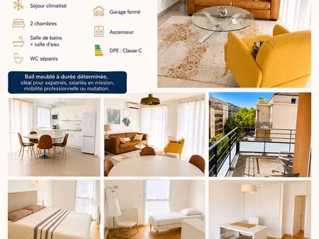 a louer beau t3 meuble 70m2 dernier etage avec terrasse