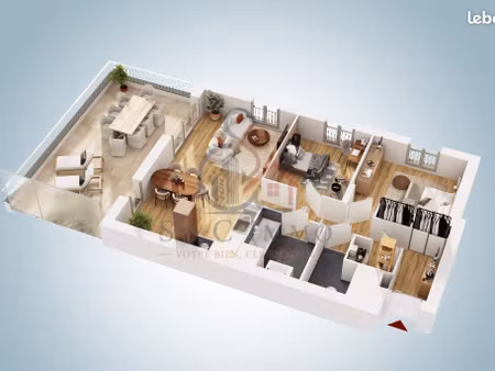 appartement 3 pièces 73 m²