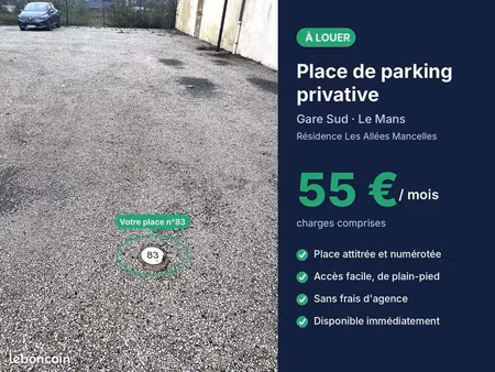 place de parking privative – gare sud le mans