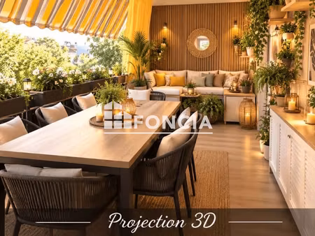 nice – michelet – 3 pièces traversant en etage – 2 terrasses – garage fermé