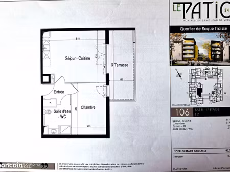 appartement t2 saint jean de vedas
