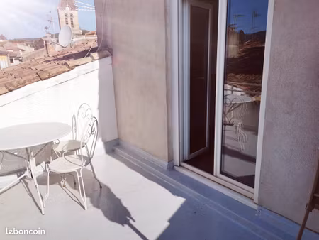 appartement type 1 en duplex avec terrasse sur toît