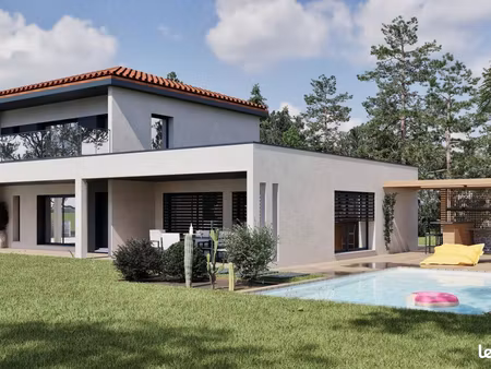 maison contemporaine chambres avec 2100 m² terrain à saint-just-saint-rambert (42)