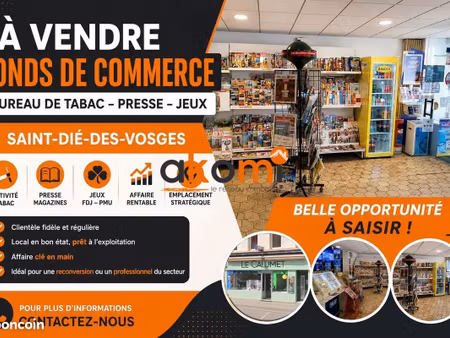 fonds de commerce  jeux  presse  tabac 55 m² saint-dié-des-vosges