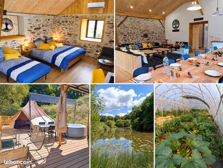 domaine 5 ha – 2 maisons rénovées  étangs  sources  activité touristique