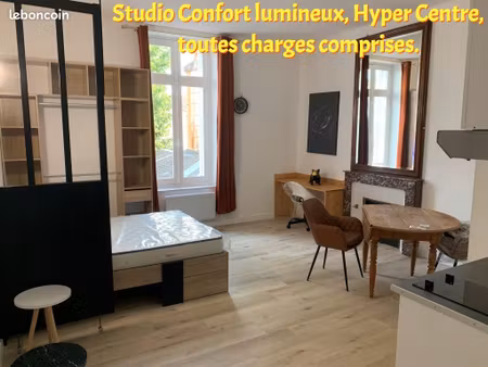 studio meublé hyper centre ttes charges incluses