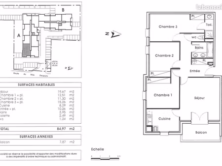 t4 de 85 m² vendu loué – terrasse  2 parkings – lunel