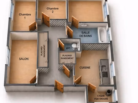 rare appartement t4 rdc garage grenier cave