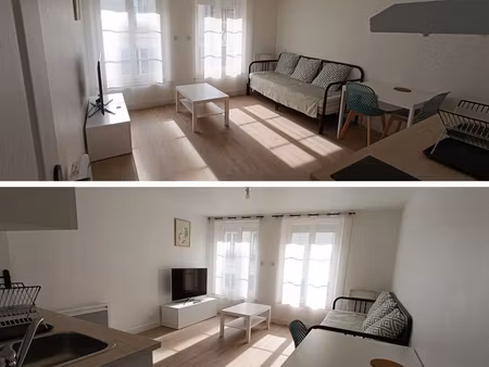 studio meublé 22m² rénové - centre historique conches-en-ouche
