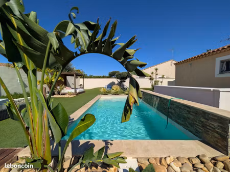vente villa plain pied 82m² - piscine - 3 chambres - garage