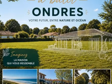 terrain 1 000 m² ondres