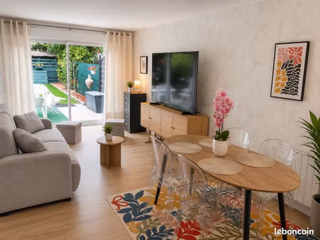coup de cœur – appartement rez-de-jardin 62 m² + jardin + garage  lac à 100 m »