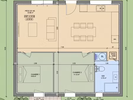 maison 60 m² trans la foret