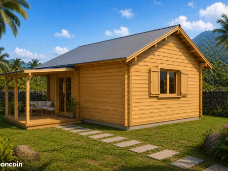 chalet en madrier 41 m2 avec varangue