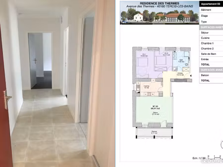 grand t3 de 81 m² dans résidence sécurisée