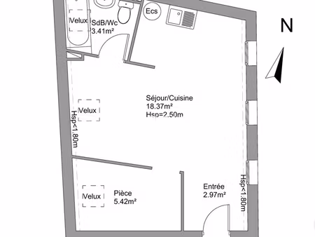 appartement meublé 30.17m² à louer 590 - herblay 95220