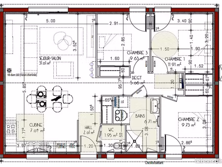 maison 4 pièces 85 m²