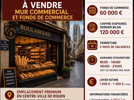 murs commerciaux + fond commerce boulangerie