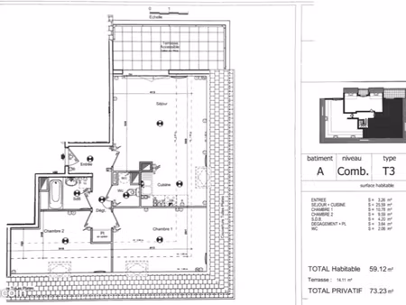 appartement 60 m2 etage 2 /2