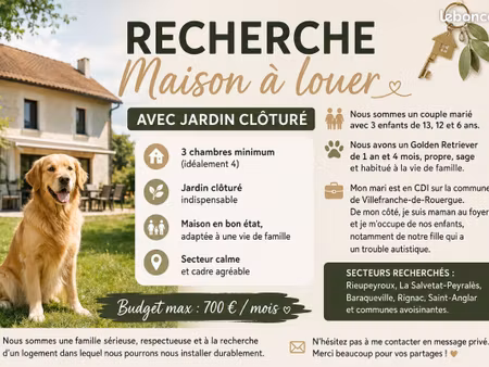 recherche maison à louer – secteur aveyron