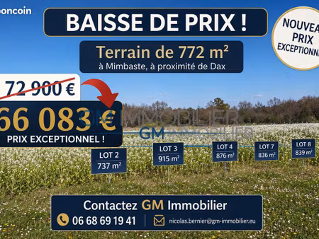 terrain 772 m² dax