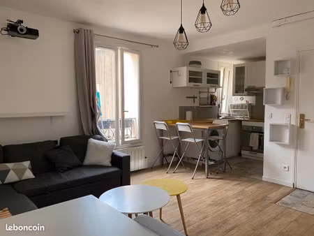 t3 meublé 45m² rénové avec goût — impasse au calme — malakoff — idéal étudiants/coloc