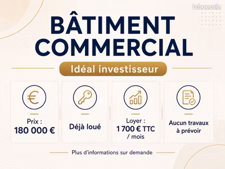bâtiment commercial déjà loué – idéal investisseur