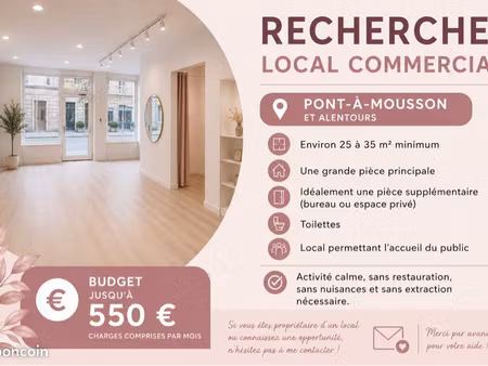 recherche local commerciale à louer pont à mousson et alentours