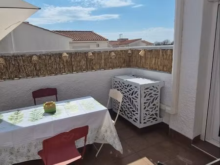 vente appartement port leucate 28 m2 avec grande terrasse accès direct plage