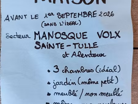 recherche maison près de manosque